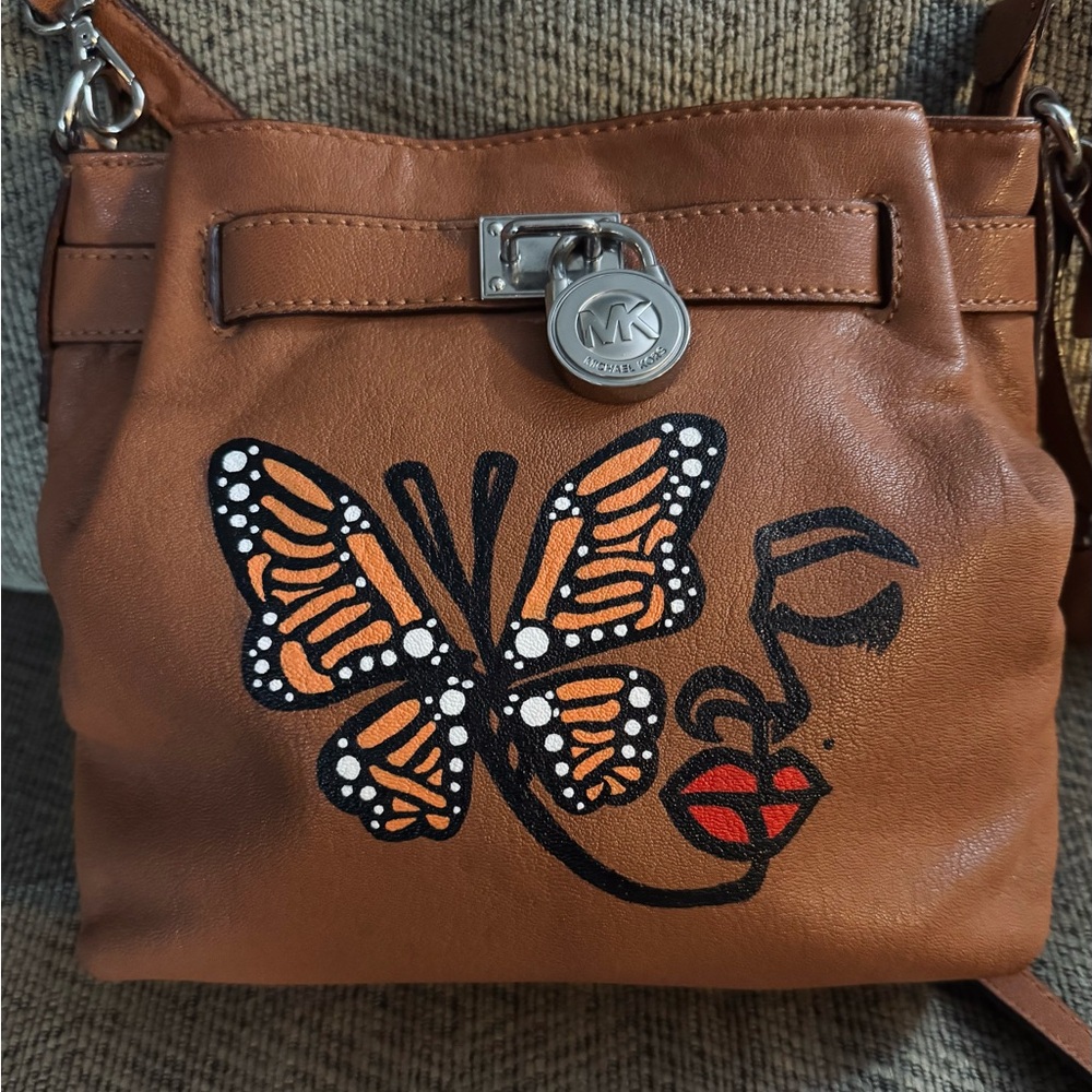 Michael Kors Crossbody Bag with hand-painted design by Urban Goddess Art